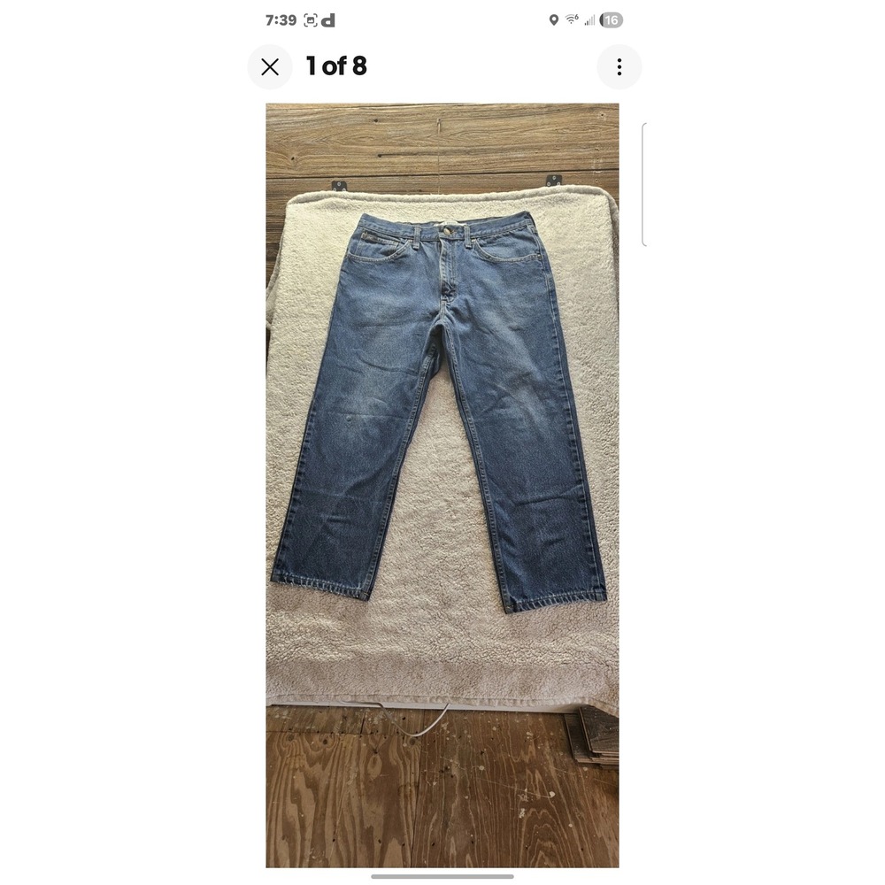 Lee Regular Fit Straight Leg Jeans Mens 34x30 Medium Wash Blue Denim